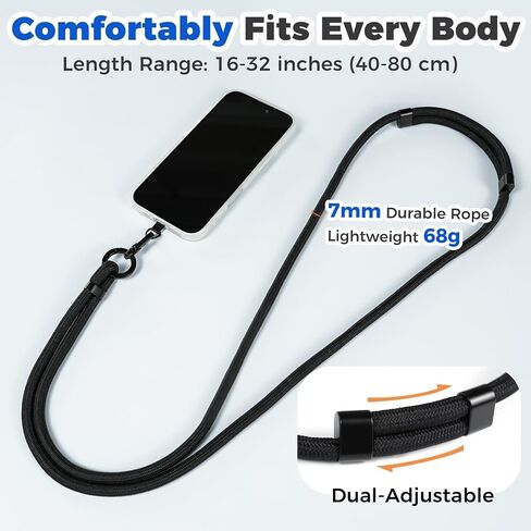 Moyad Crossbody Phone Lanyard ، حزام الهاتف الخليوي المضاد للسرقة مع علامة تبويب Tether لـ iPhone ، حامل الرقبة العالمي القابل للتعديل in Kuwait