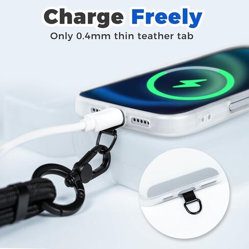 Moyad Crossbody Phone Lanyard ، حزام الهاتف الخليوي المضاد للسرقة مع علامة تبويب Tether لـ iPhone ، حامل الرقبة العالمي القابل للتعديل in Kuwait