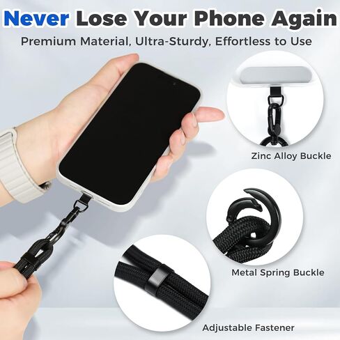 Moyad Crossbody Phone Lanyard ، حزام الهاتف الخليوي المضاد للسرقة مع علامة تبويب Tether لـ iPhone ، حامل الرقبة العالمي القابل للتعديل in Kuwait