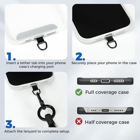 Moyad Crossbody Phone Lanyard ، حزام الهاتف الخليوي المضاد للسرقة مع علامة تبويب Tether لـ iPhone ، حامل الرقبة العالمي القابل للتعديل in Kuwait