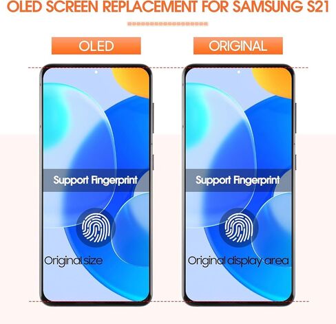 OLED for Samsung Galaxy S21 4G/5G Screen Replacement for Samsung S21 5G LCD Display G991 SM-G991U G991W LCD Digitizer Touch Assembly Black مع إطار (مع وظيفة البصمة) in Saudi Arabia