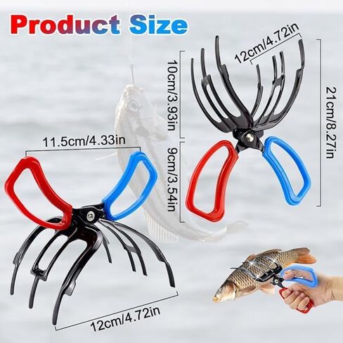 3 Claws Fish Gripper,Fishing Pliers Gripper,Multifunctional Non-Slip Metal Fishing Pliers Gripper Fish Control Clamp,Fish Grabber Tool for Catch Most Freshwater Fish Fishing Accessories. in Saudi Arabia