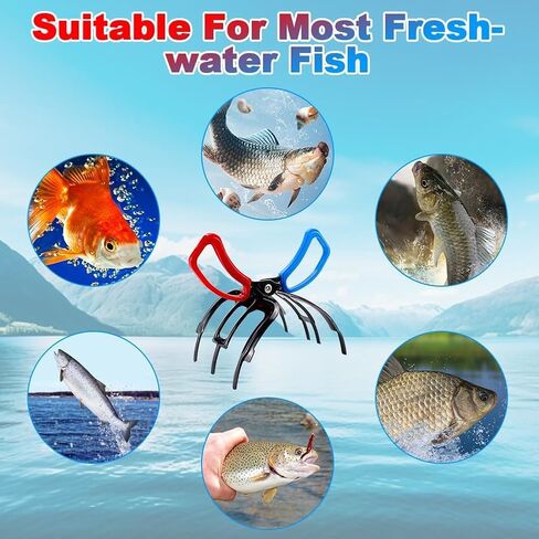 3 Claws Fish Gripper,Fishing Pliers Gripper,Multifunctional Non-Slip Metal Fishing Pliers Gripper Fish Control Clamp,Fish Grabber Tool for Catch Most Freshwater Fish Fishing Accessories. in Saudi Arabia
