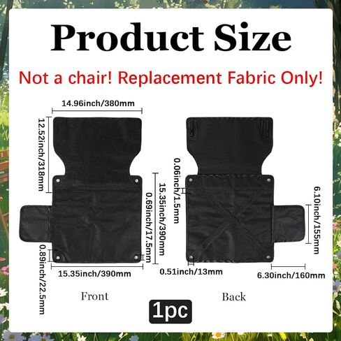 GORGECRAFT Medium Size Camp Chair Replacement Fabric Oxford Cloth Outdoor Folding Chair Seat Replacements 512X610mm White Waterproof High Back Camping Chair Cover for Hiking Backpacking Sports in Saudi Arabia