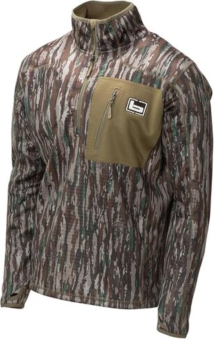 Banded 1/4 Zip Mid Layer Fleece Pullover-Timber-XL in Kuwait