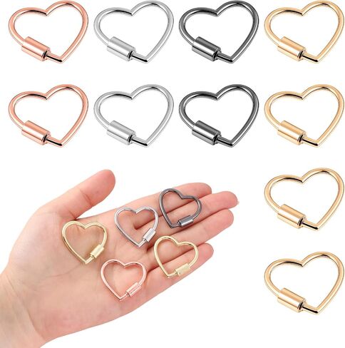 10 PCs على شكل قلب على شكل قلب معادن برغي قلب مفتاح القلب مقاطع حقيبة الظهر شاقتها إكسسوارات أجهزة Carabiner للخدمة in Saudi Arabia