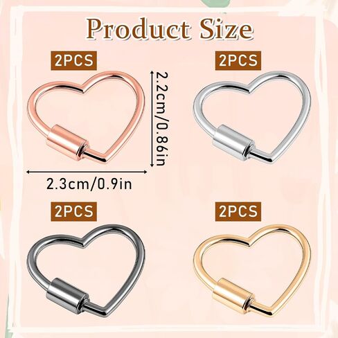 10 PCs على شكل قلب على شكل قلب معادن برغي قلب مفتاح القلب مقاطع حقيبة الظهر شاقتها إكسسوارات أجهزة Carabiner للخدمة in Saudi Arabia