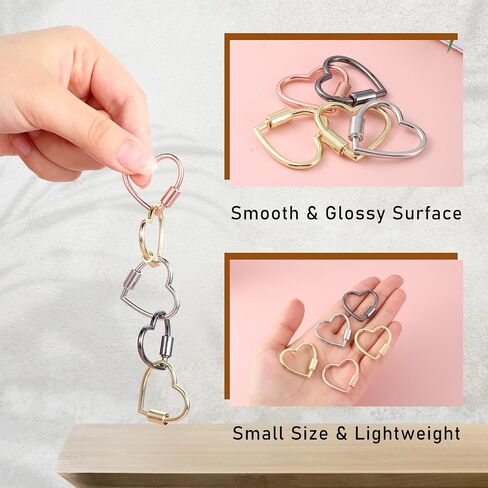 10 PCs على شكل قلب على شكل قلب معادن برغي قلب مفتاح القلب مقاطع حقيبة الظهر شاقتها إكسسوارات أجهزة Carabiner للخدمة in Saudi Arabia