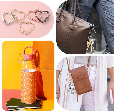 10 PCs على شكل قلب على شكل قلب معادن برغي قلب مفتاح القلب مقاطع حقيبة الظهر شاقتها إكسسوارات أجهزة Carabiner للخدمة in Saudi Arabia