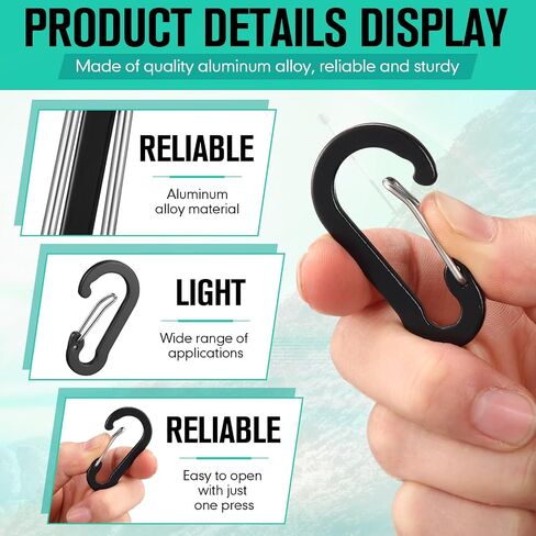 Blulu 72pcs مقاطع Carabiner Bulk 2 بوصة ربيع صغير صغير carabiner مقطع الألومنيوم خفيفة الوزن على شكل D لسلسلة مفاتيح تسلق الصيد المشي لمسافات طويلة في الهواء الطلق in Saudi Arabia