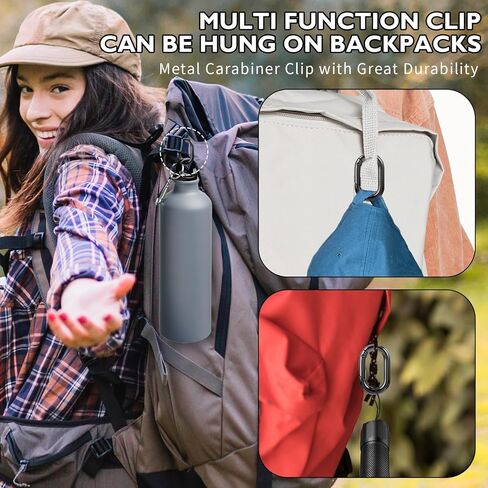 10 Pack 1 Inch Mini Carabiner Clips - Heavy Duty Small Spring Loaded Key Rings | Metal Keychain Hooks for Keys, Dog Tags, Purse | Replacement Parts (Black) in Kuwait