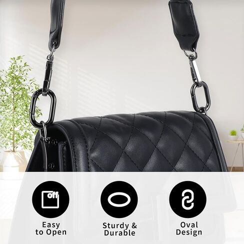 10 Pack 1 Inch Mini Carabiner Clips - Heavy Duty Small Spring Loaded Key Rings | Metal Keychain Hooks for Keys, Dog Tags, Purse | Replacement Parts (Black) in Kuwait