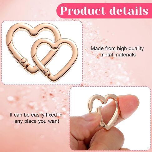6pcs على شكل قلب carabiner carabiner شاقطة لطيفة carabiner لتعليق المخيمات على ظهره على ظهره 2 حجم Zinc key -keychain clip small in Kuwait