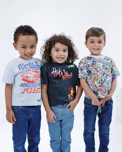 تي شيرت برسومات للأطفال الصغار/الصغار/الكبار من Hot Wheels مكون من 3 قطع in Kuwait