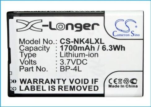 Replacement Battery Compatible for N810 Internet Tablet E72 (1700mAh/3.7V), BP-4L Battery in Saudi Arabia