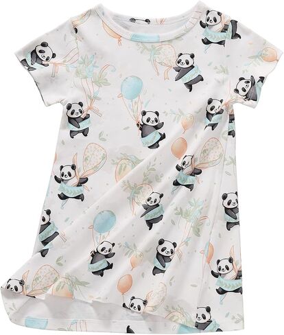 Xrknofio Girl's Cotton Nightgowns Short Sleeve Princess Sleep Shirts Comfy Nightdress Sleepwear in Kuwait