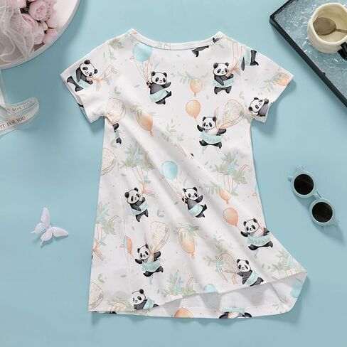 Xrknofio Girl's Cotton Nightgowns Short Sleeve Princess Sleep Shirts Comfy Nightdress Sleepwear in Kuwait