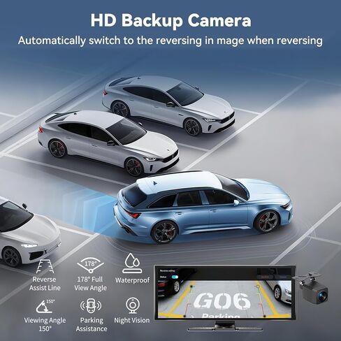 شاشة Carplay للسيارة مقاس 11.5 بوصة، أكبر شاشة HD لـ Carplay وAndroid Auto Car Stereo مع كاميرا داش 4K وكاميرا احتياطية 1080P، ملاحة GPS/بلوتوث/وصلة مرآة/تحكم صوتي/AUX/FM/Siri in Kuwait