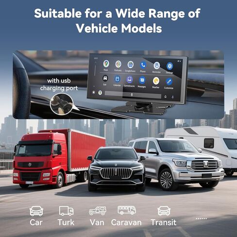 شاشة Carplay للسيارة مقاس 11.5 بوصة، أكبر شاشة HD لـ Carplay وAndroid Auto Car Stereo مع كاميرا داش 4K وكاميرا احتياطية 1080P، ملاحة GPS/بلوتوث/وصلة مرآة/تحكم صوتي/AUX/FM/Siri in Kuwait