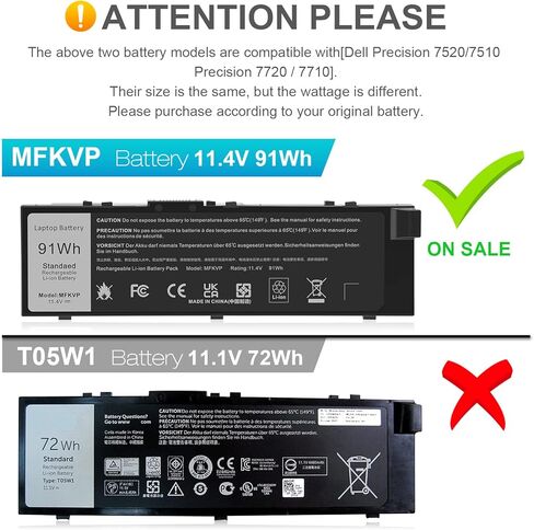 FutureBatt MFKVP LAPTOP بطارية Dell Precision 15 7510 7520 M7510 17 7710 7720 M7710 Series 451-BBSF 451-BBSB TWCPG T05W1 GR5D3 0FNY7 1G9VM M28DH [11.4V 91WH] in Saudi Arabia