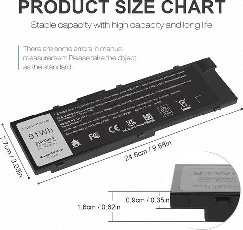 FutureBatt MFKVP LAPTOP بطارية Dell Precision 15 7510 7520 M7510 17 7710 7720 M7710 Series 451-BBSF 451-BBSB TWCPG T05W1 GR5D3 0FNY7 1G9VM M28DH [11.4V 91WH] in Saudi Arabia