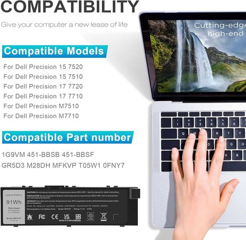 FutureBatt MFKVP LAPTOP بطارية Dell Precision 15 7510 7520 M7510 17 7710 7720 M7710 Series 451-BBSF 451-BBSB TWCPG T05W1 GR5D3 0FNY7 1G9VM M28DH [11.4V 91WH] in Saudi Arabia