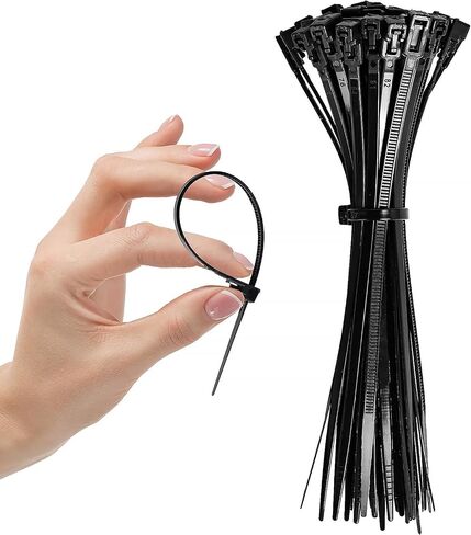 Generic 50 Pack 6 Inch Reusable Black Nylon Wide Self-Lock Zip Ties, 40 lb Tensile Strength, Ideal for Cable Management in Saudi Arabia