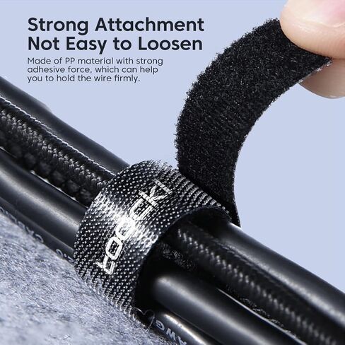 118.11inch Double - side Nylon Hook Loop Cable Ties: Self - fastening, Reusable for Hassle - free Wire & Stuff Management at Office & Home（Black） in Saudi Arabia