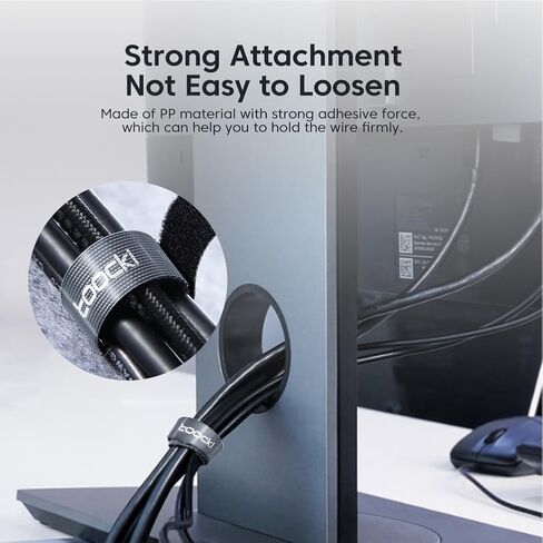 118.11inch Double - side Nylon Hook Loop Cable Ties: Self - fastening, Reusable for Hassle - free Wire & Stuff Management at Office & Home（Black） in Saudi Arabia