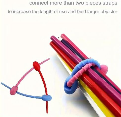 50Pcs Multi-Color Reusable Silicone Cable Ties - Flexible Zip Ties for Organizing Wires, Zippers, Ideal for Office/Home, Mixcolors, 50pcs in Saudi Arabia