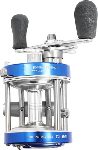 Round Baitcasting Hearing Benle Size 50 التقليدية بكرة عذبة المياه العذبة بالمياه الملحية Inshore Surf Trolling Trolling لسمك السلور ، المسكي ، باس ، Pike ، 5.2: 1 نسبة تروس in Saudi Arabia