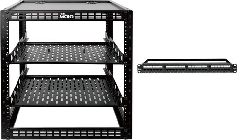 Tecmojo 12U Open Frame Network Rack & 24 Port Patch Panel with Cable Management in Saudi Arabia