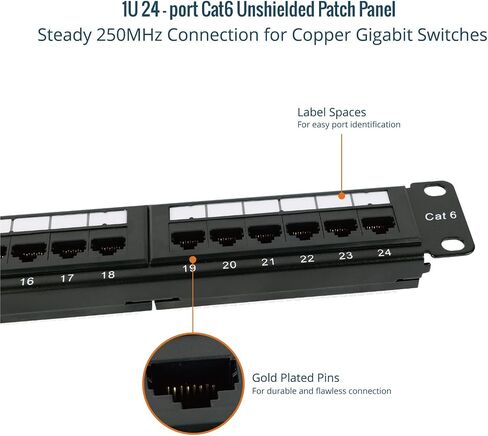Tecmojo 12U Open Frame Network Rack & 24 Port Patch Panel with Cable Management in Saudi Arabia