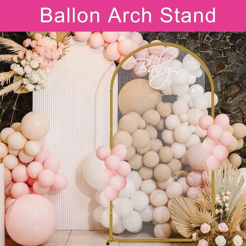 Metal Arch Backdrop Stand and Cover Set, 6FT Wedding Arch Stand, Metal Balloon Arch Stand for Wedding, Baby Shower, Birthday Party, Graduation Decoration in Kuwait