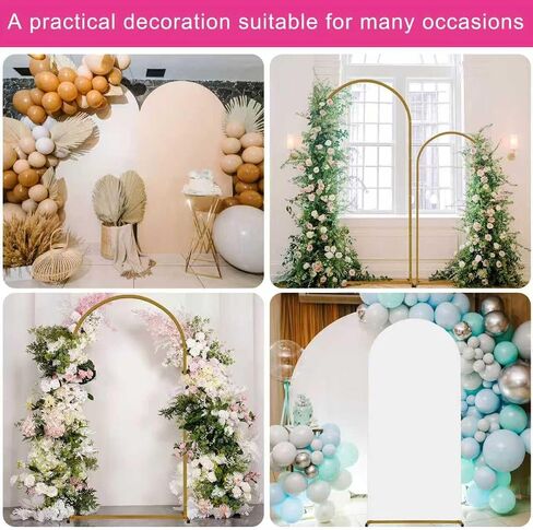 Metal Arch Backdrop Stand and Cover Set, 6FT Wedding Arch Stand, Metal Balloon Arch Stand for Wedding, Baby Shower, Birthday Party, Graduation Decoration in Kuwait