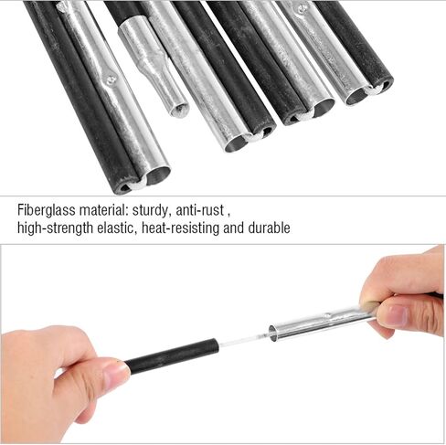 Trail Replacement Parts Trail Tent Replacement Poles Tent Poles Replacement Fiberglass Tent Pole 4.9M Camping Tent Pole Bars Kit for Spare Replacement, 9 Section Tent Support Rods Suitable in Saudi Arabia