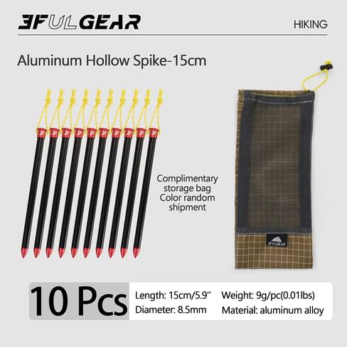 3F UL Gear 6/10PCS Lightweight Camping Tent Stakes, 5.9/7.8'' Hollow Aluminum Alloy Tent Pegs Ground Stakes, Essential Camping Accessories for Camping, Garden, Hiking (20cm-10pcs) in Kuwait