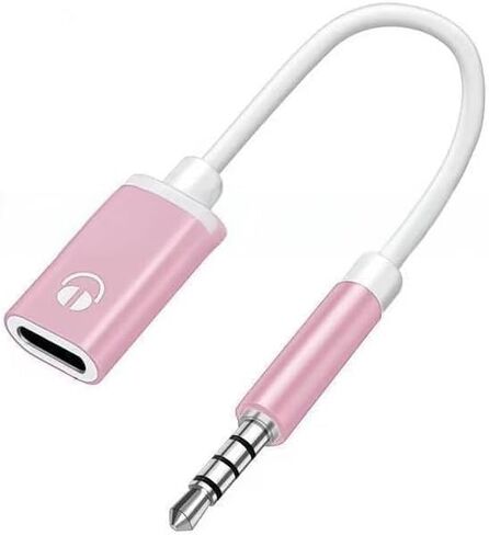 Headphone Jack Adapter, 3.5mm Male to TypeC Female Audio Cable Cord, USB C to Aux Audio Dongle Cable Cord, Compatible with MP3 Players, CD Players, Laptops, Tablets, Smartphone (Pink) in Saudi Arabia