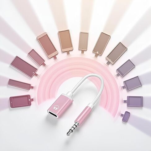 Headphone Jack Adapter, 3.5mm Male to TypeC Female Audio Cable Cord, USB C to Aux Audio Dongle Cable Cord, Compatible with MP3 Players, CD Players, Laptops, Tablets, Smartphone (Pink) in Saudi Arabia