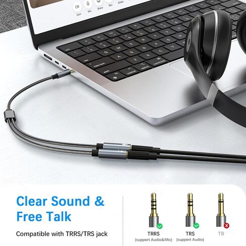USB C إلى عوامل سماعة رأس USB C إلى 6 3.5 مم ، فاصل مقبس سماعة الرأس 2-in-1 ، مقسومات سماعة رأس USB C متوافقة مع iPhone 15/16 Pro/Pro-Max/Plus ، iPad ، Galaxy S23/S22/S21 ، Pixel 6/7 Pro in Kuwait