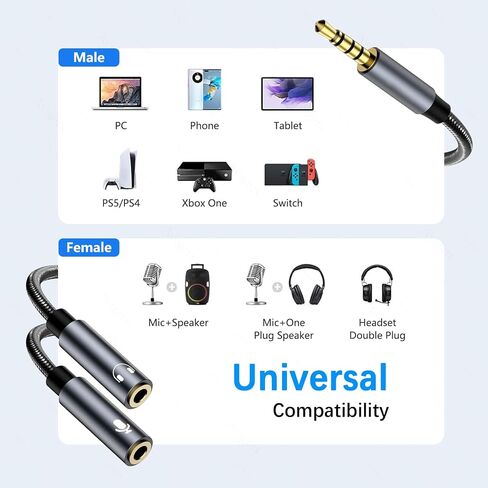 USB C إلى عوامل سماعة رأس USB C إلى 6 3.5 مم ، فاصل مقبس سماعة الرأس 2-in-1 ، مقسومات سماعة رأس USB C متوافقة مع iPhone 15/16 Pro/Pro-Max/Plus ، iPad ، Galaxy S23/S22/S21 ، Pixel 6/7 Pro in Kuwait