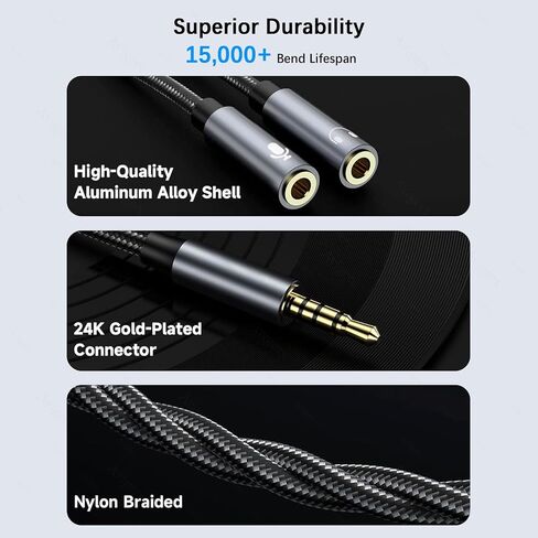 USB C إلى عوامل سماعة رأس USB C إلى 6 3.5 مم ، فاصل مقبس سماعة الرأس 2-in-1 ، مقسومات سماعة رأس USB C متوافقة مع iPhone 15/16 Pro/Pro-Max/Plus ، iPad ، Galaxy S23/S22/S21 ، Pixel 6/7 Pro in Kuwait