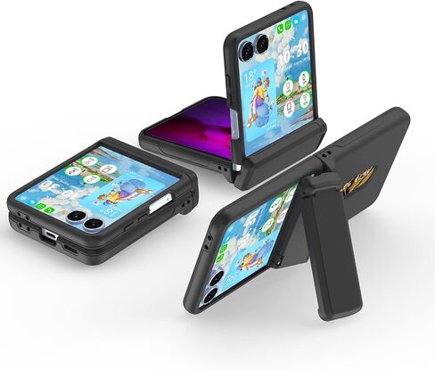 DAKORIE Case for Samsung Galaxy Z Flip 7 Case with Card Holder, Full Body Protector with Hinge Phone Cover for Samsung Galaxy Z Flip 7 5G 2025 - Black in Kuwait