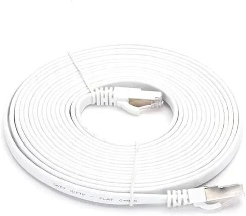 5m CAT7 Patch Cable in Stylish White Color, Ideal for ensuring a high Speed and Performance Connection in Modern Networks. Perfect for Your Home or Office. in Saudi Arabia