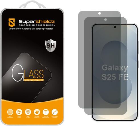 SuperShieldz (2 Pack) (خصوصية) واقي شاشة مضاد للتجسس مصمم ل Samsung Galaxy S25 Fe ، والزجاج المقسى ، ومضاد الخدش ، وخالية من الفقاعة in Kuwait