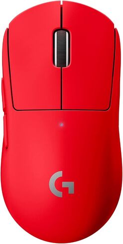 Logitech G PRO X Superlight Wireless Gaming Mouse, Ultra-Lightweight, Hero 25K Sensor, 25,600 DPI, 5 Programmable Buttons, Long Battery Life, Compatible with PC/Mac - Red (Renewed) in Saudi Arabia