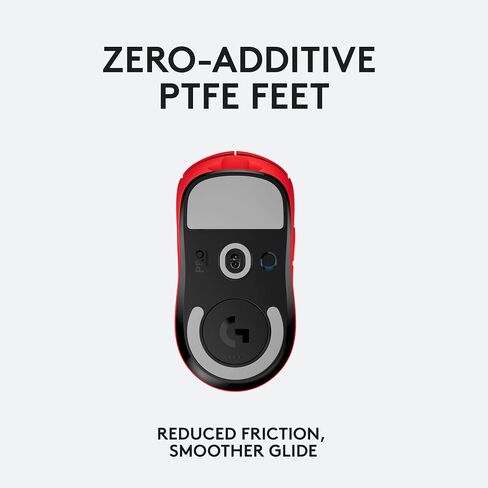 Logitech G PRO X Superlight Wireless Gaming Mouse, Ultra-Lightweight, Hero 25K Sensor, 25,600 DPI, 5 Programmable Buttons, Long Battery Life, Compatible with PC/Mac - Red (Renewed) in Saudi Arabia