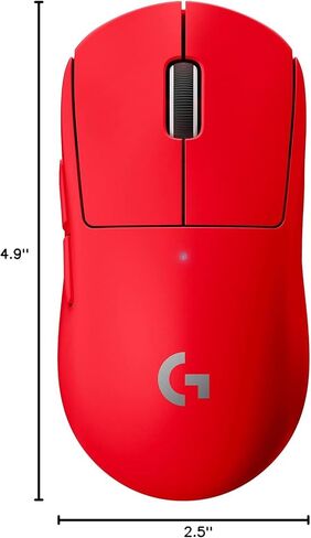 Logitech G PRO X Superlight Wireless Gaming Mouse, Ultra-Lightweight, Hero 25K Sensor, 25,600 DPI, 5 Programmable Buttons, Long Battery Life, Compatible with PC/Mac - Red (Renewed) in Saudi Arabia