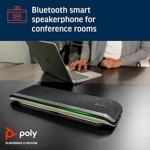 Poly - Sync 60 Smartphone لغرف المؤتمرات (Plantronics) - الاتصال بجهاز الكمبيوتر/MAC عبر كابل USB -A/USB -C المدمج ، والهواتف الذكية عبر Bluetooth - يعمل مع فرق ، Zoom (معتمد) والمزيد (متجدد) in Kuwait