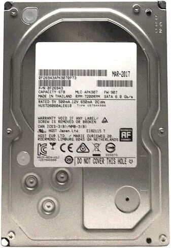 HGST / Supermicro Ultrastar 7K6000 HUS726060ALE610 (0F26943) 6TB 7200RPM 128MB CACHE SATA 6.0GB / S 3.5inch Drive الداخلية - ضمان 3 سنوات (متجدد) in Kuwait